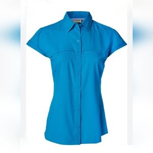 Blue button down Magellan tee